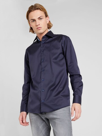 ETON Slim fit Button Up Shirt in Blue: front