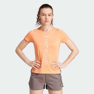 ADIDAS TERREX Functioneel shirt 'Agravic' in Oranje: voorkant