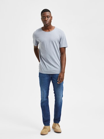 SELECTED HOMME T-Shirt 'Morgan' in Blau