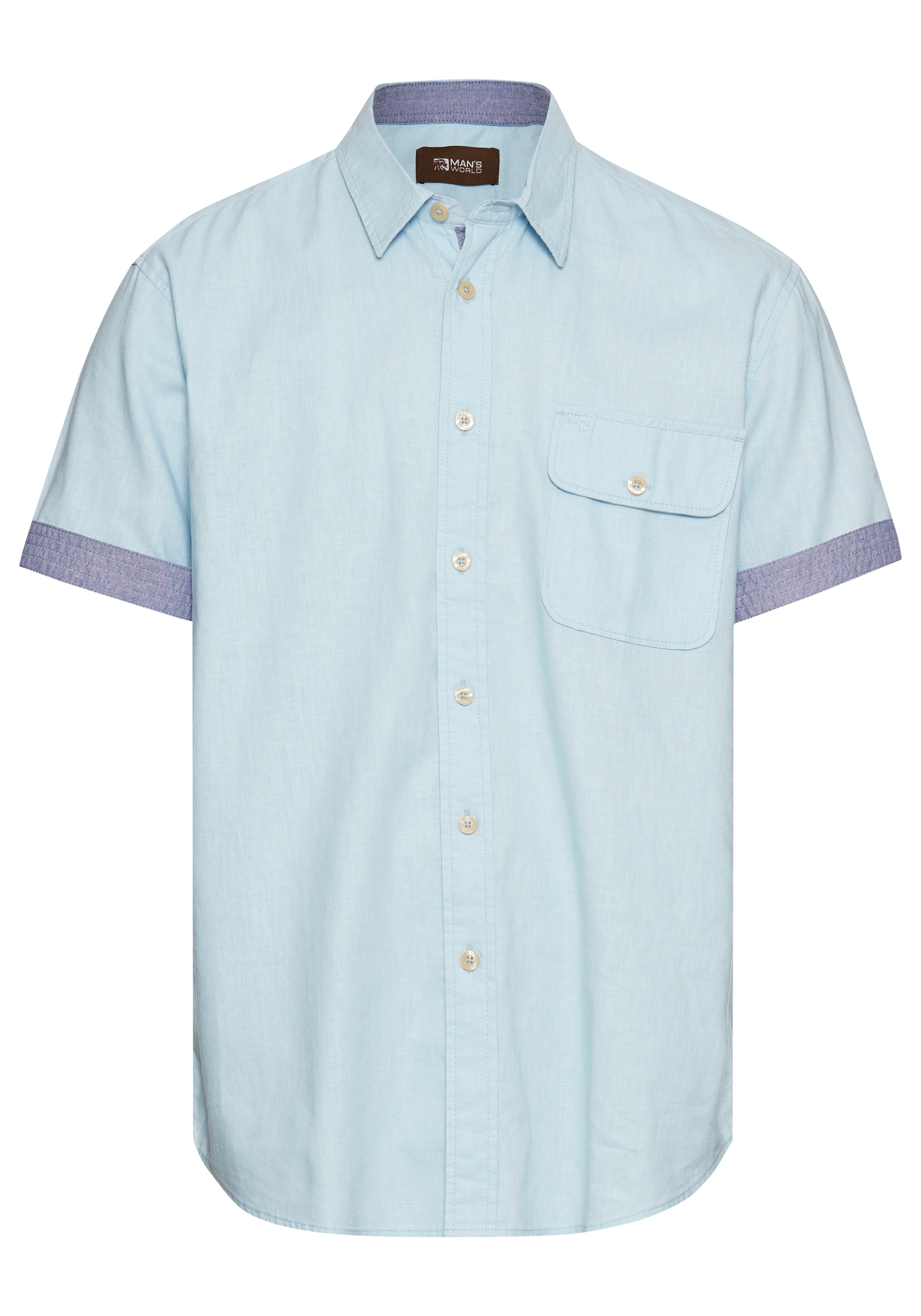 Man's World Comfort fit Button Up Shirt in Blue: front