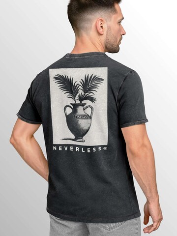 Neverless Shirt 'Greek Vase Palms' in Black