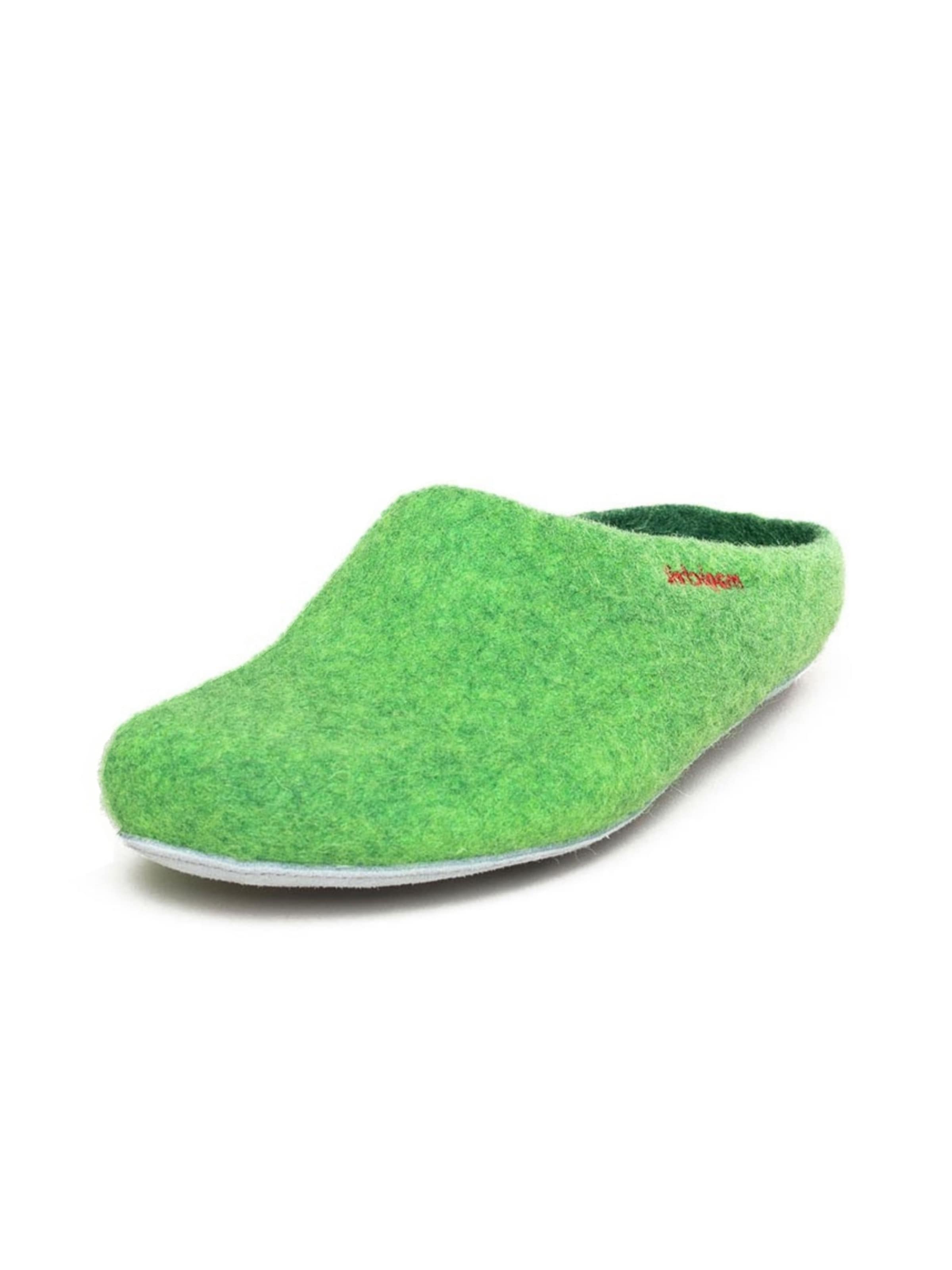 MagicFelt Slippers 'Filzpantoffel AP 701' in Green: front