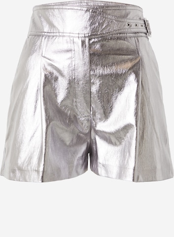 Twinset Loosefit Kalhoty se sklady v pase – stříbrná: přední strana