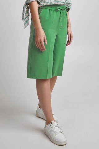 b.young Wide leg Pleat-Front Pants 'DANTA' in Green: front