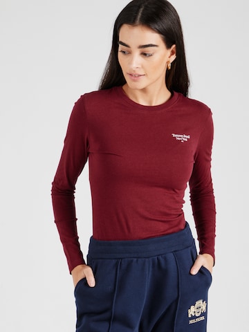 Tommy Jeans Shirt 'ESSENTIAL' in Purple: front