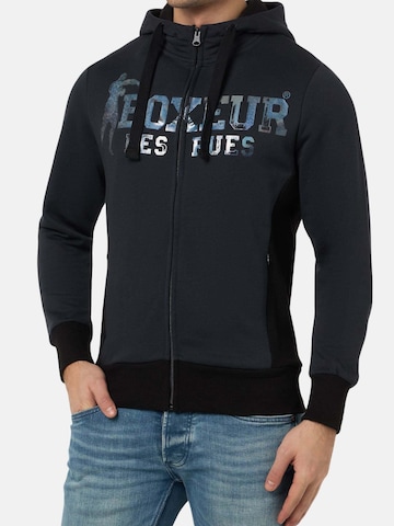 Boxeur des Rues Zip-Up Hoodie 'Hooded Full Zip Sweatshirt' in Grey