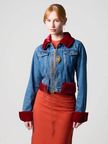 Fenice Between-season jacket 'Denim Velvet Fusion' in Red