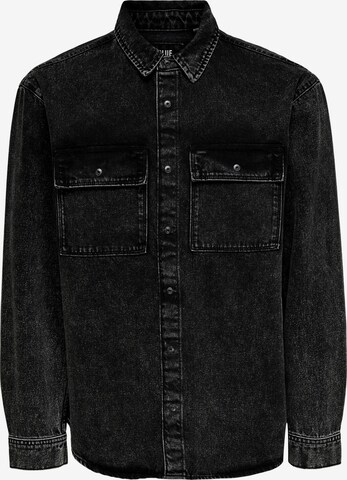 Only & Sons Button Up Shirt 'Bill' in Black: front