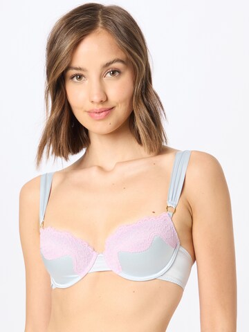 Stella McCartney Balconette Bra in Blue: front