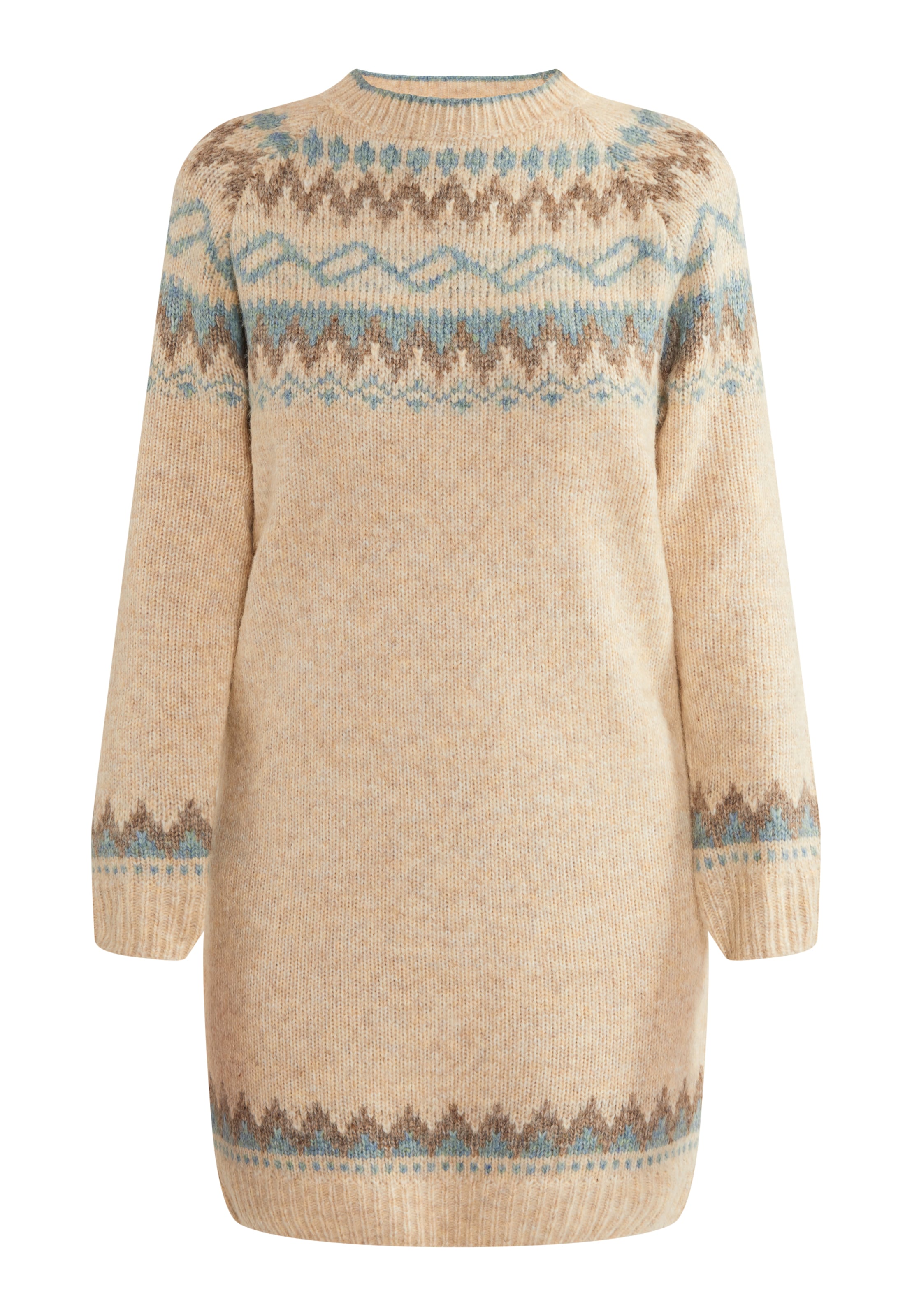 usha BLUE LABEL Kootud kleit 'Fenia', värv beež: eest vaates