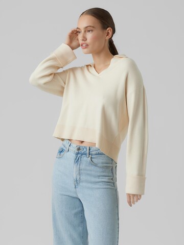 VERO MODA - Jersey 'GOLD NEEDLE' en beige: frente