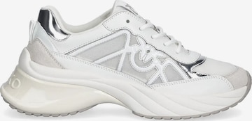 PINKO Platform trainers 'Ariel 33 - Sneaker Calf Leather/Net/Cow Suede' in White: front
