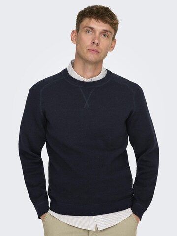 Only & Sons Sweater 'ONSPIN ' in Blue