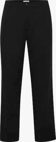 !Solid Regular Chino 'SDAlann' in Zwart: voorkant