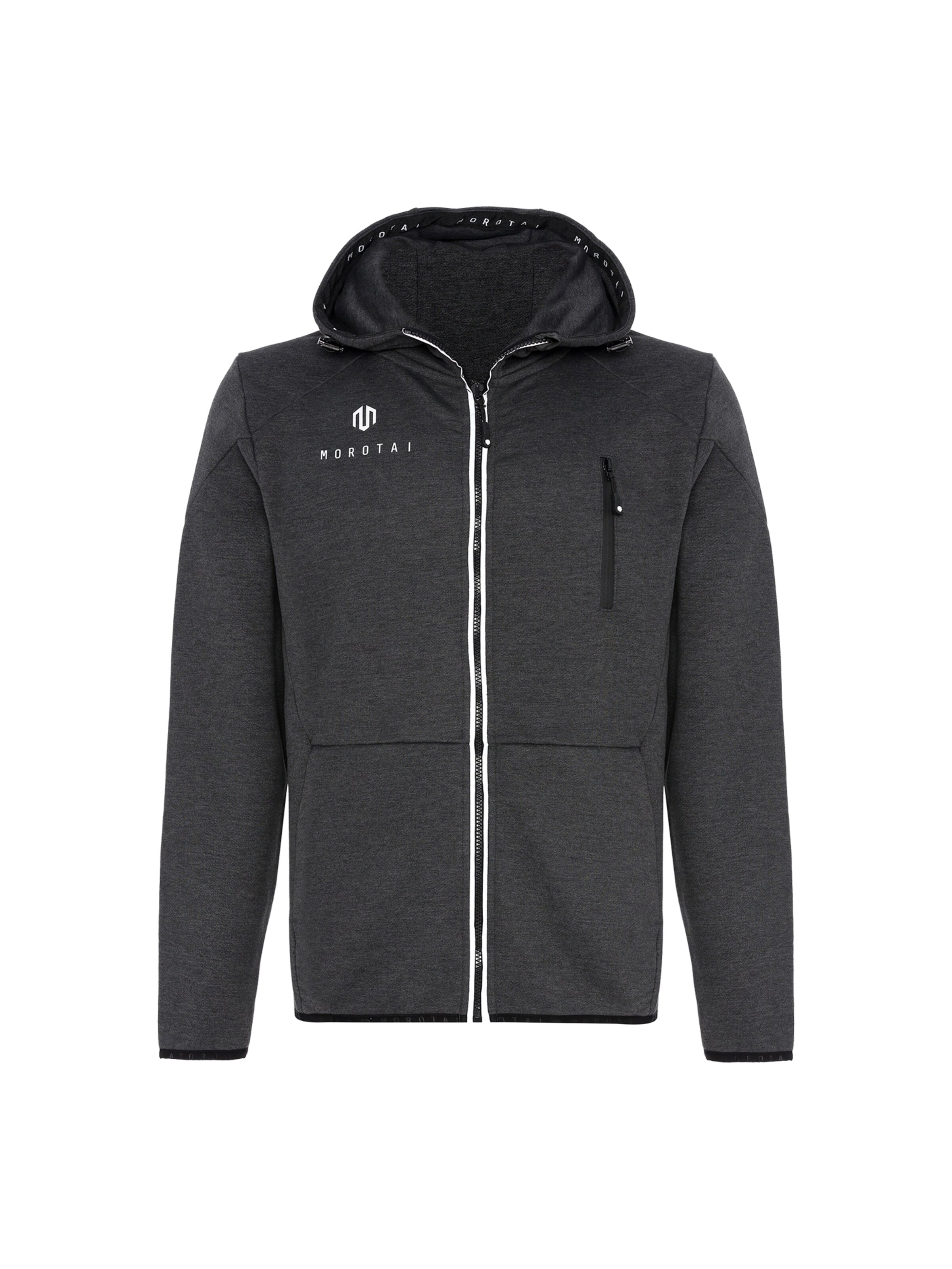 MOROTAI Sportsweatjacka 'NEO' i grå: framsida