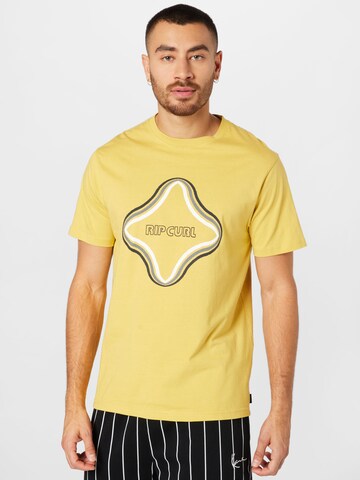 RIP CURL - Camisa funcionais 'REVIVAL VIBRATIONS' em amarelo: frente