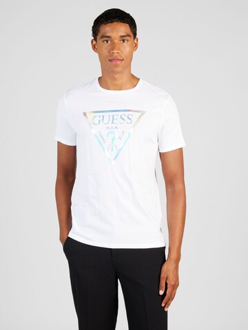 GUESS - Camiseta en blanco: frente