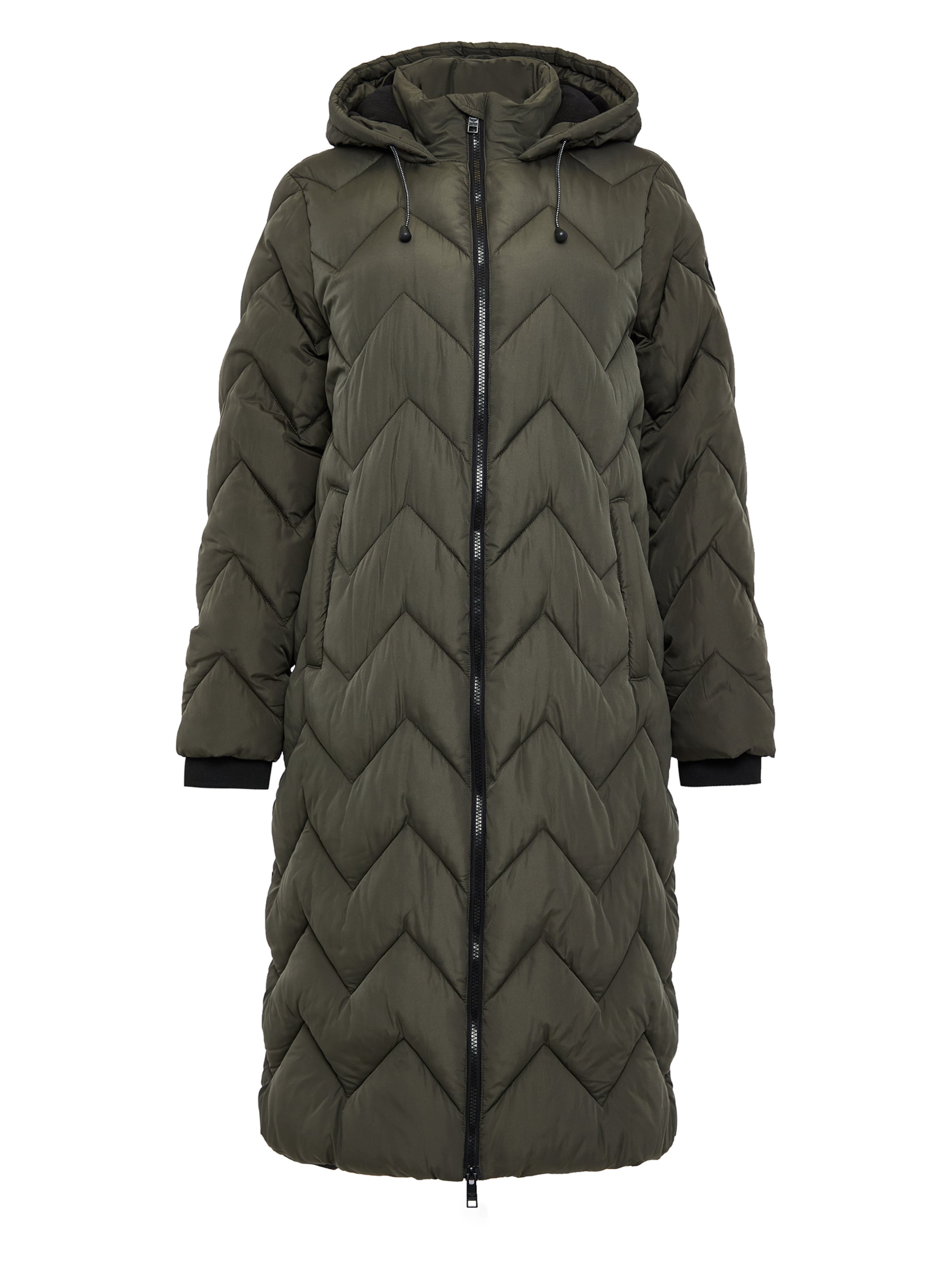 Threadbare Winter coat 'Gandey' in Green: front