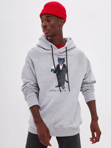 Cat e Lolette Sweatshirt 'Dandy Cat' in Grey: front