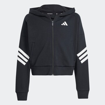 ADIDAS SPORTSWEAR Athletic Zip-Up Hoodie in Black: front