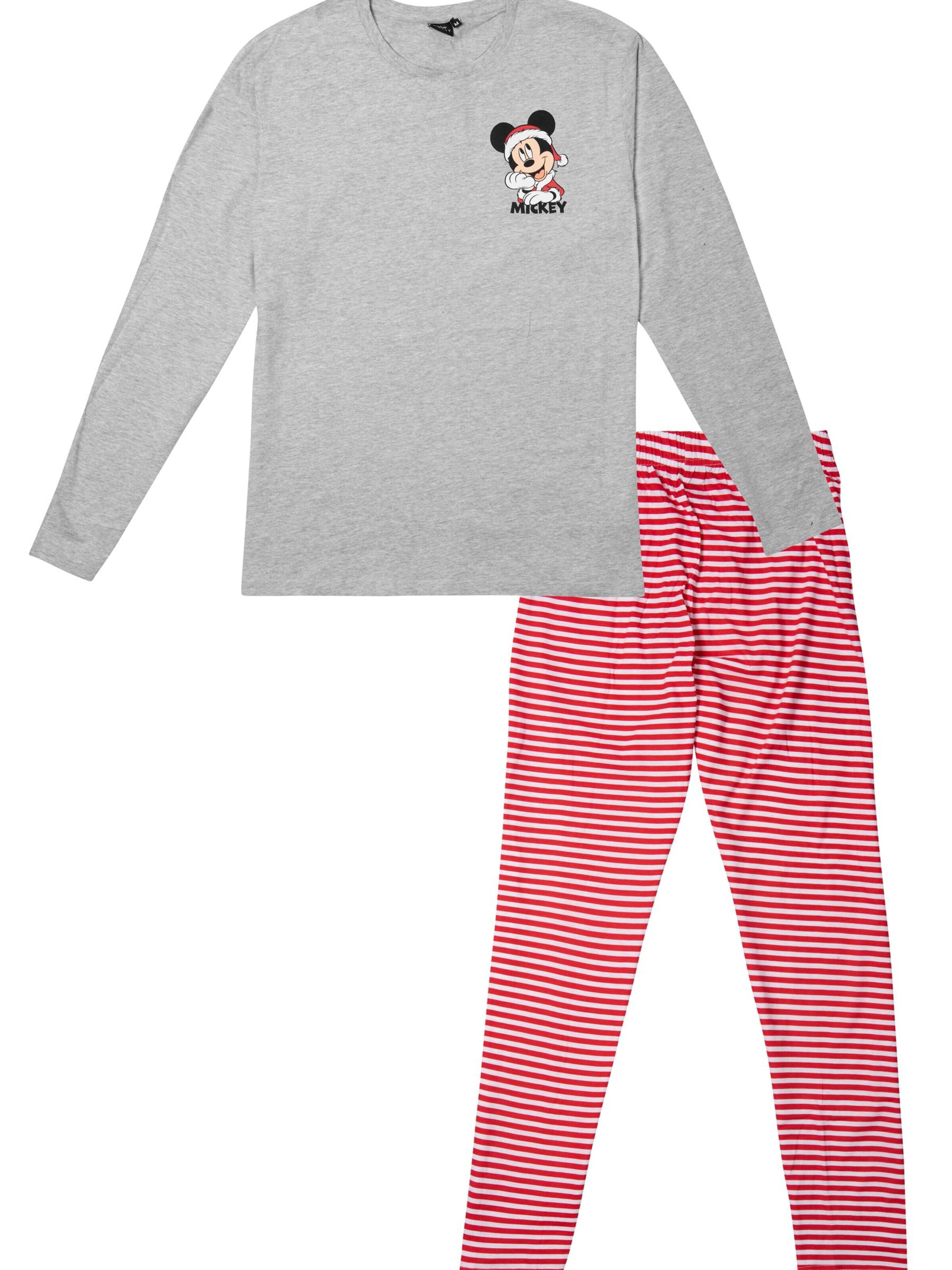 MICKEY MOUSE Pyjama lang 'Disney XMAS Christmas'‌‌ in Grau