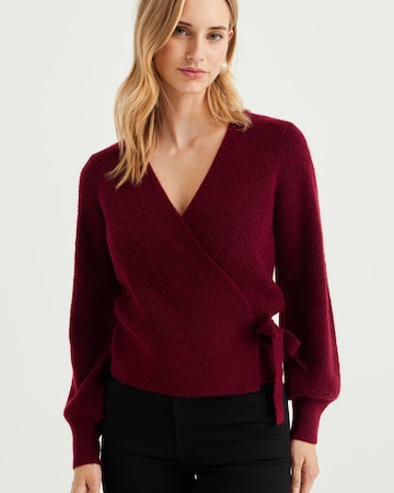 WE Fashion Knit cardigan in Red: front