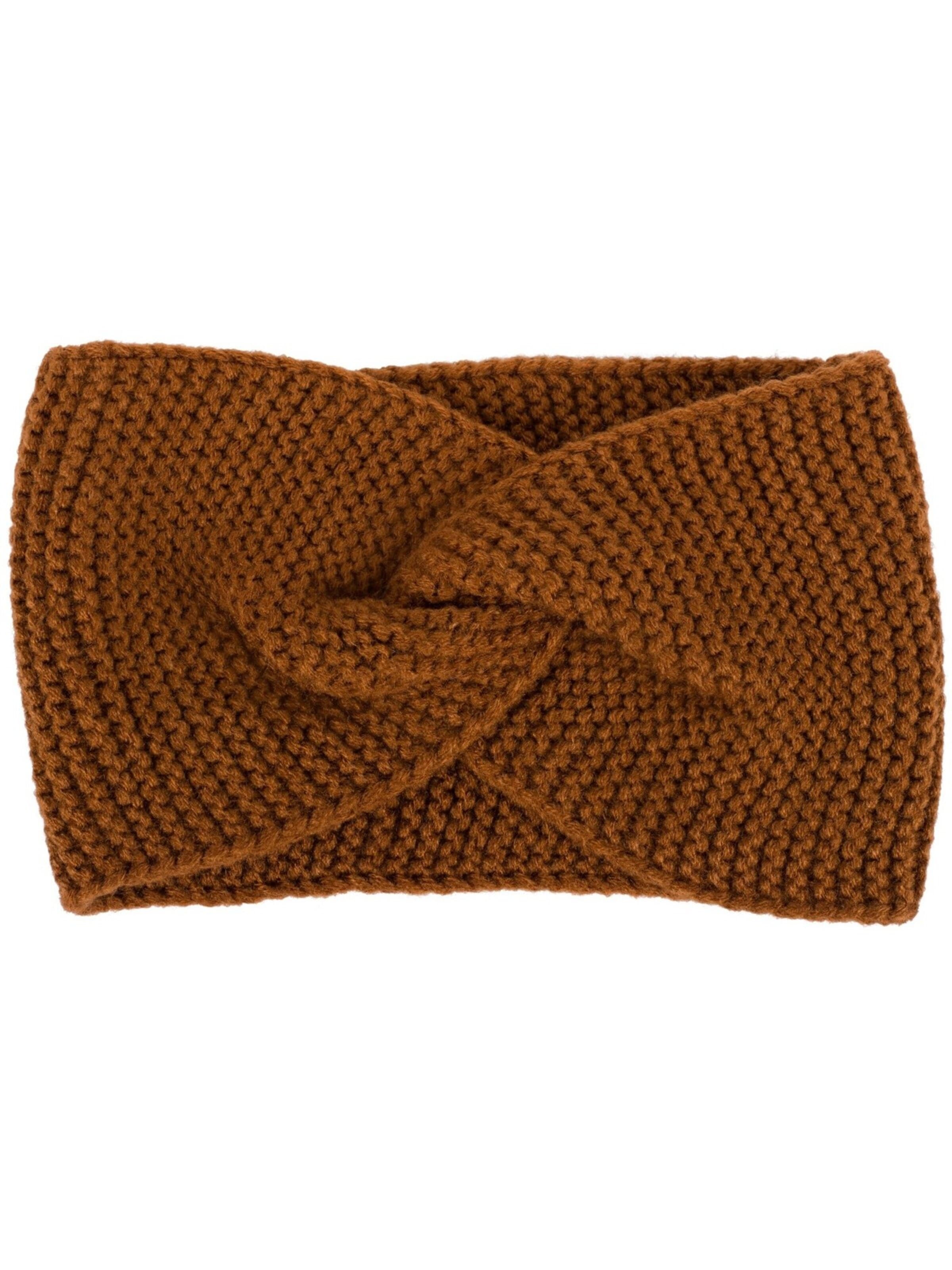 styleBREAKER Headband 'Krausstrick Stirnband Twist Knoten' in Brown: front