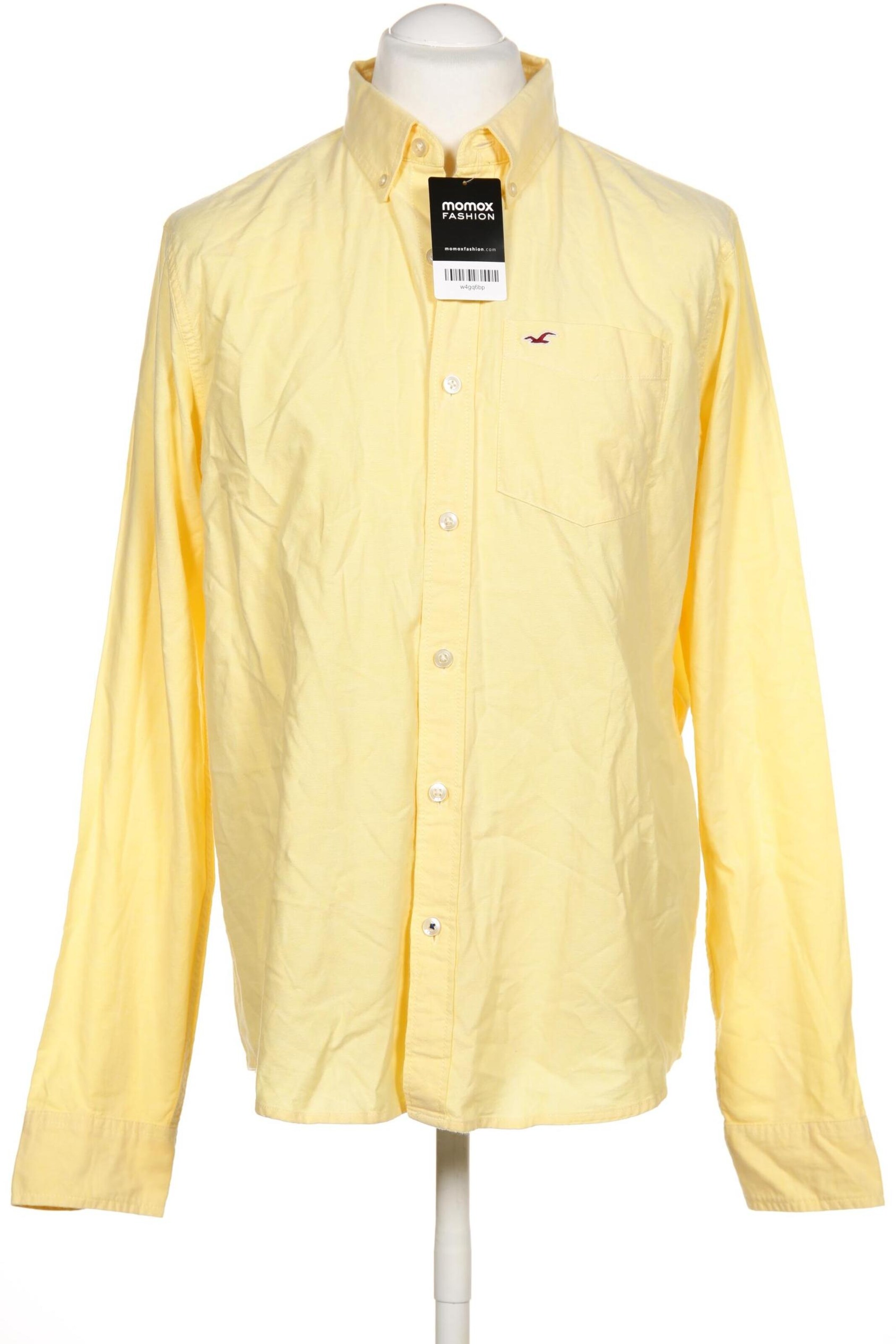 HOLLISTER Button Up Shirt in XL in Yellow: front