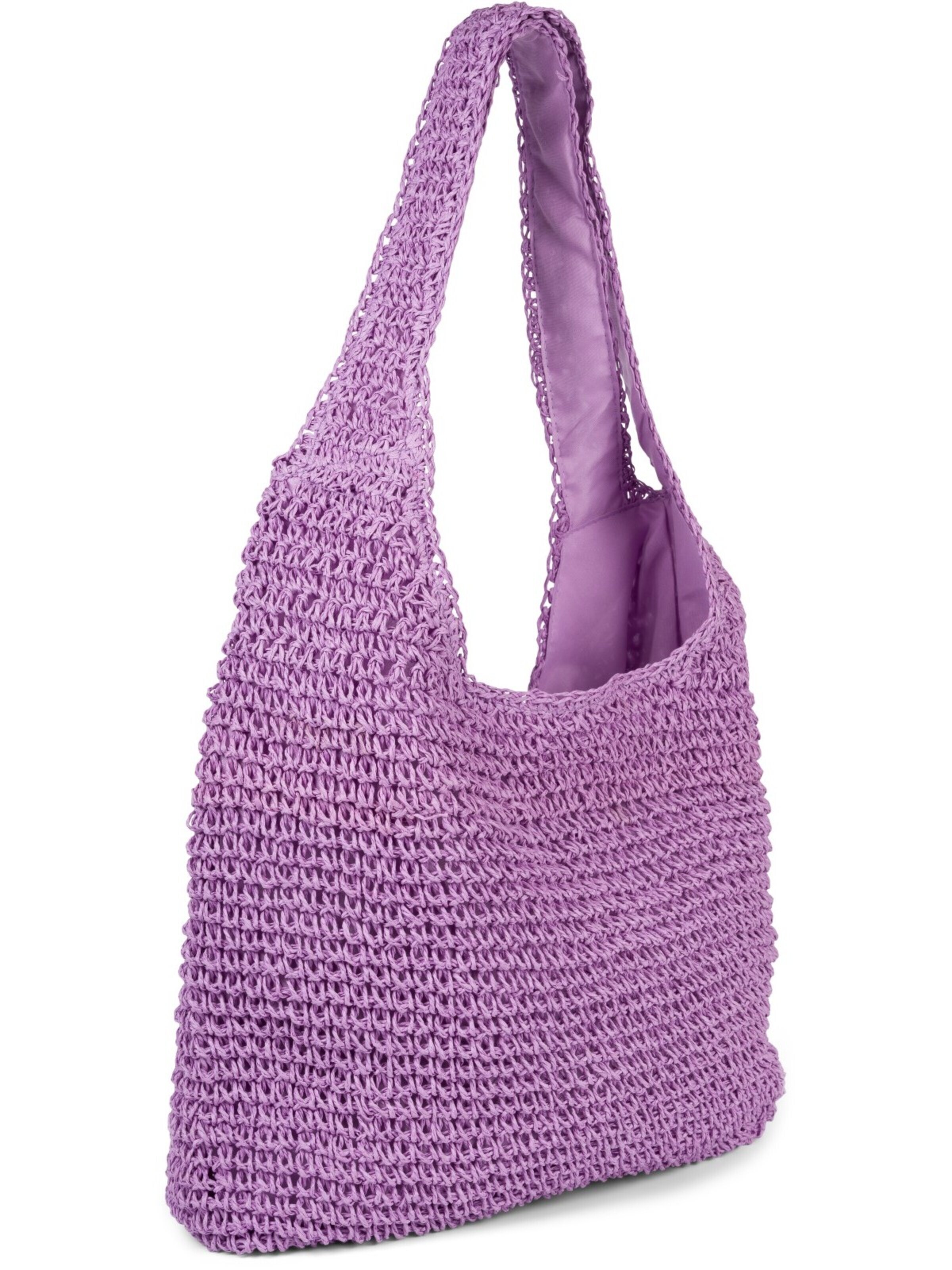 styleBREAKER Shoulder bag 'Papierstroh Beuteltasche' in Purple
