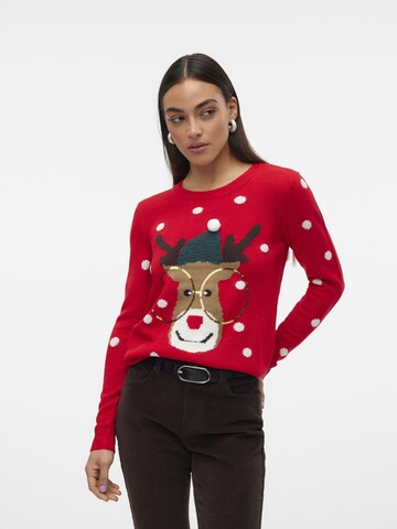 VERO MODA Pullover 'TINSEL ' i rød: forside