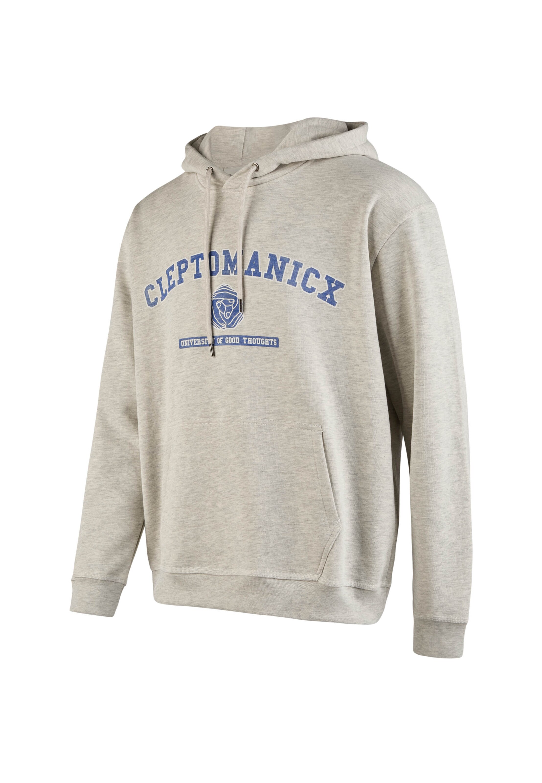 Cleptomanicx Sweatshirt 'Classic Hooded Uni Hands' in Grey