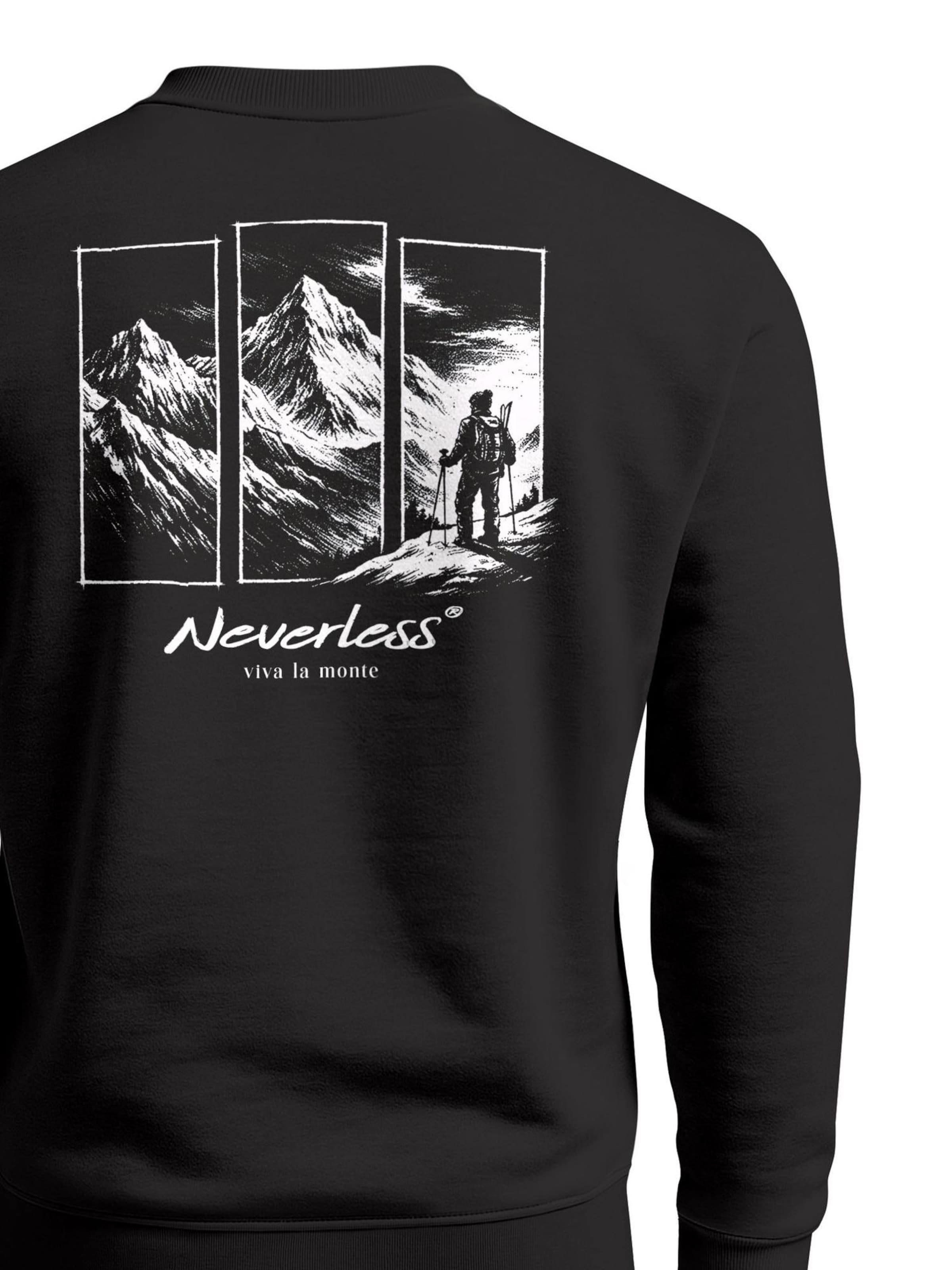Neverless Sweatshirt 'viva la monte' in Black