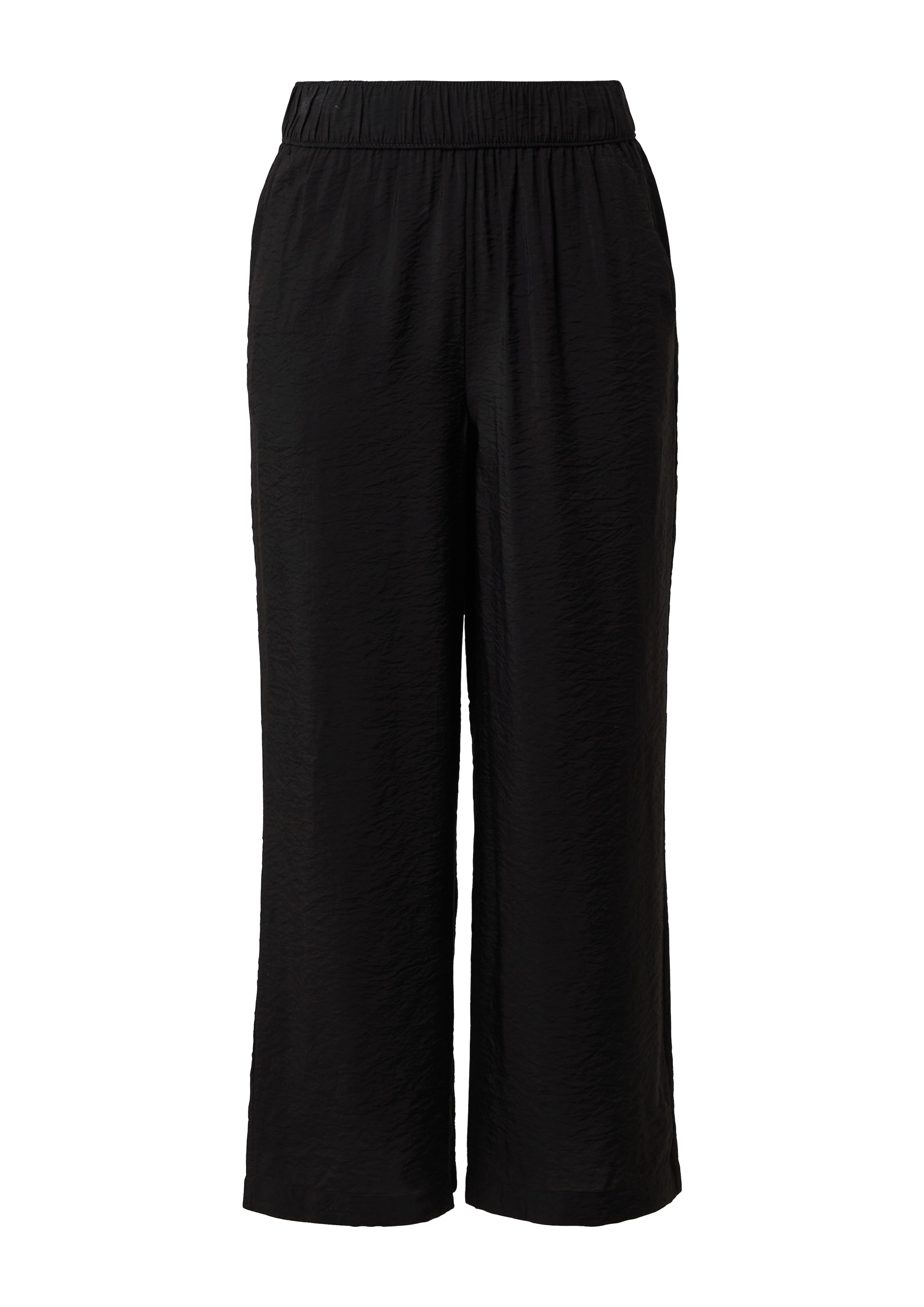 s.Oliver - Pierna ancha Pantalón en negro: frente