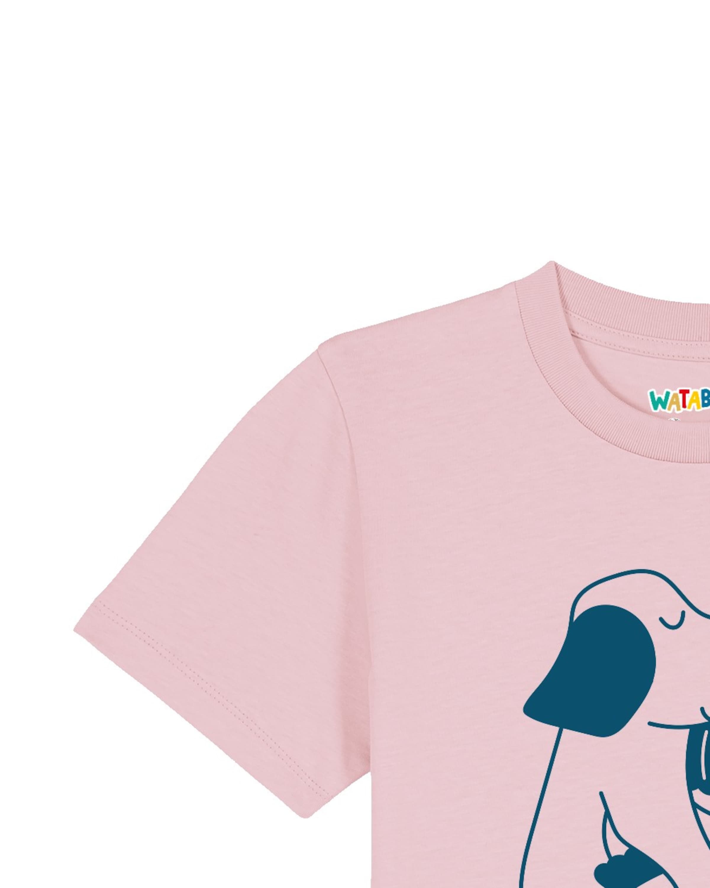 Maglietta 'Mädchen und Hund' di watabout.kids in rosa