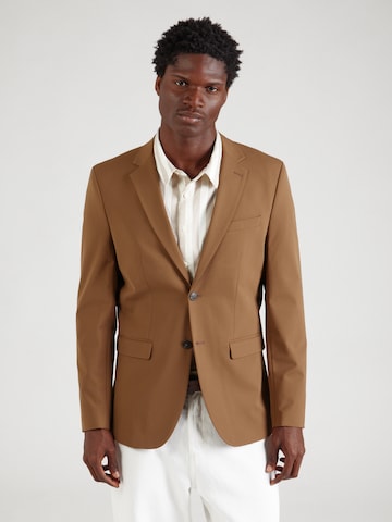 SELECTED Slim fit Colbert 'SLHLIAM' in Bruin: voorkant