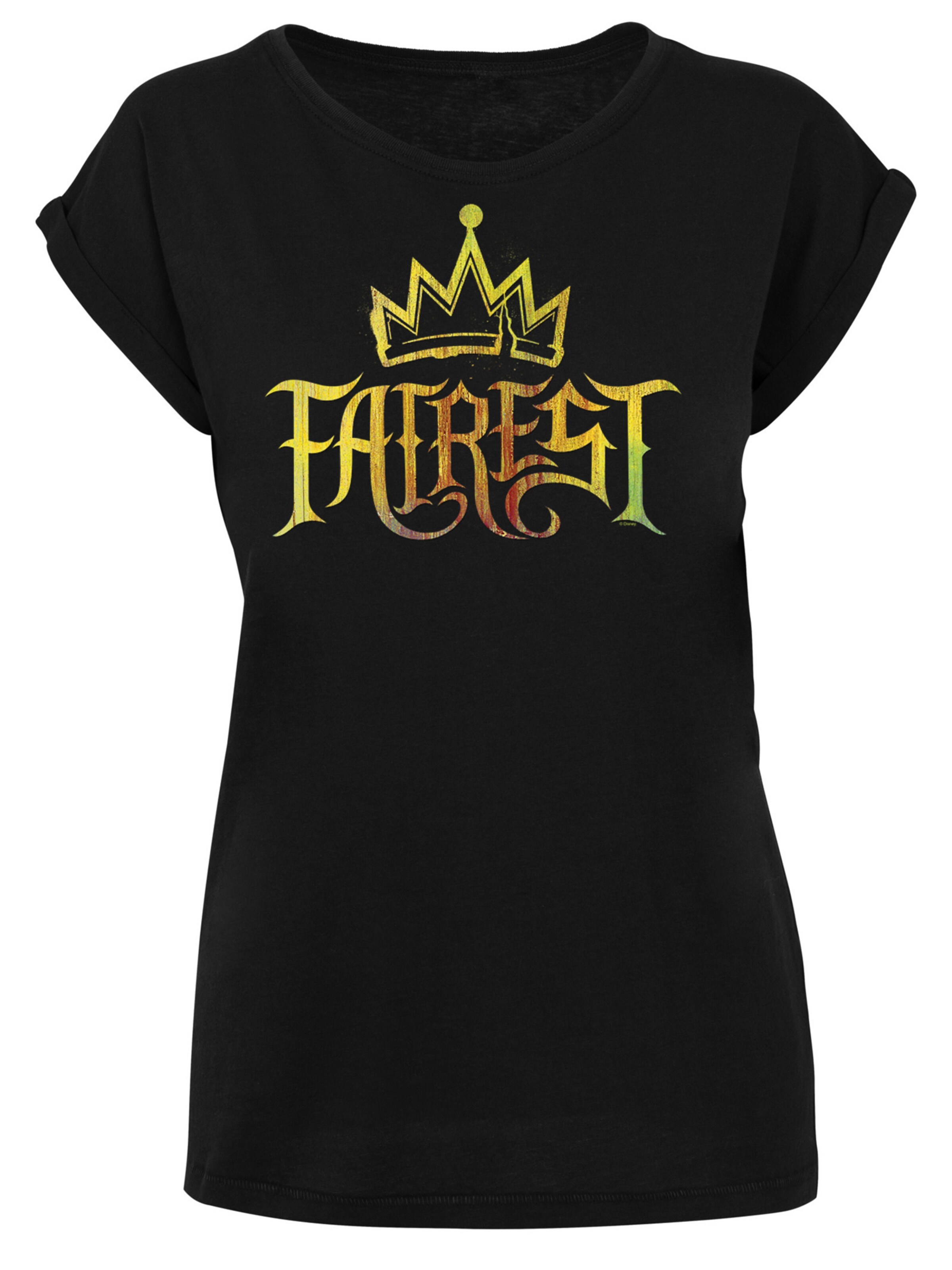 T-shirt 'Disney The Descendents Fairest Gold' F4NT4STIC en noir : devant