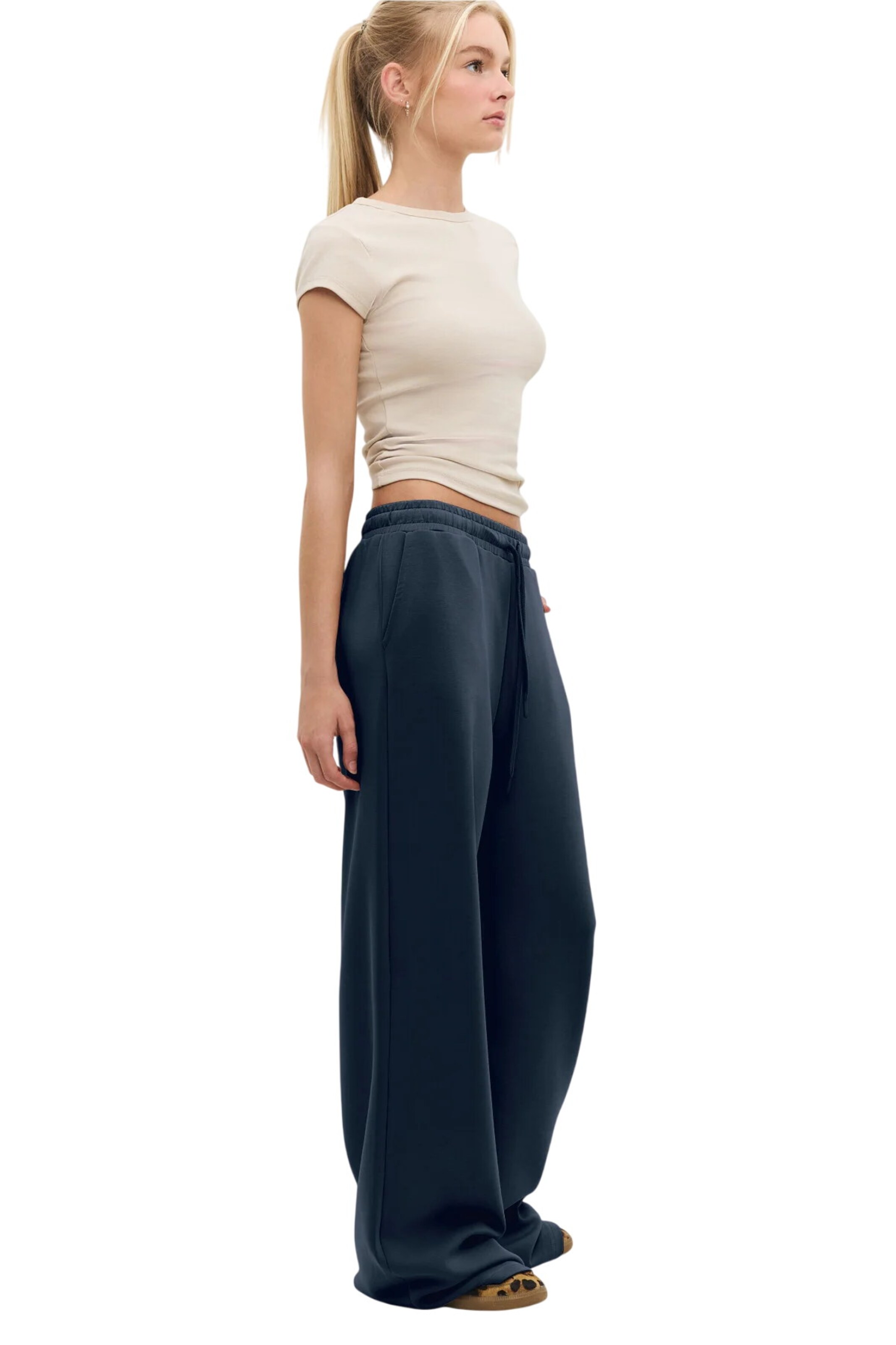 No Matter What Wide leg Broek in Blauw