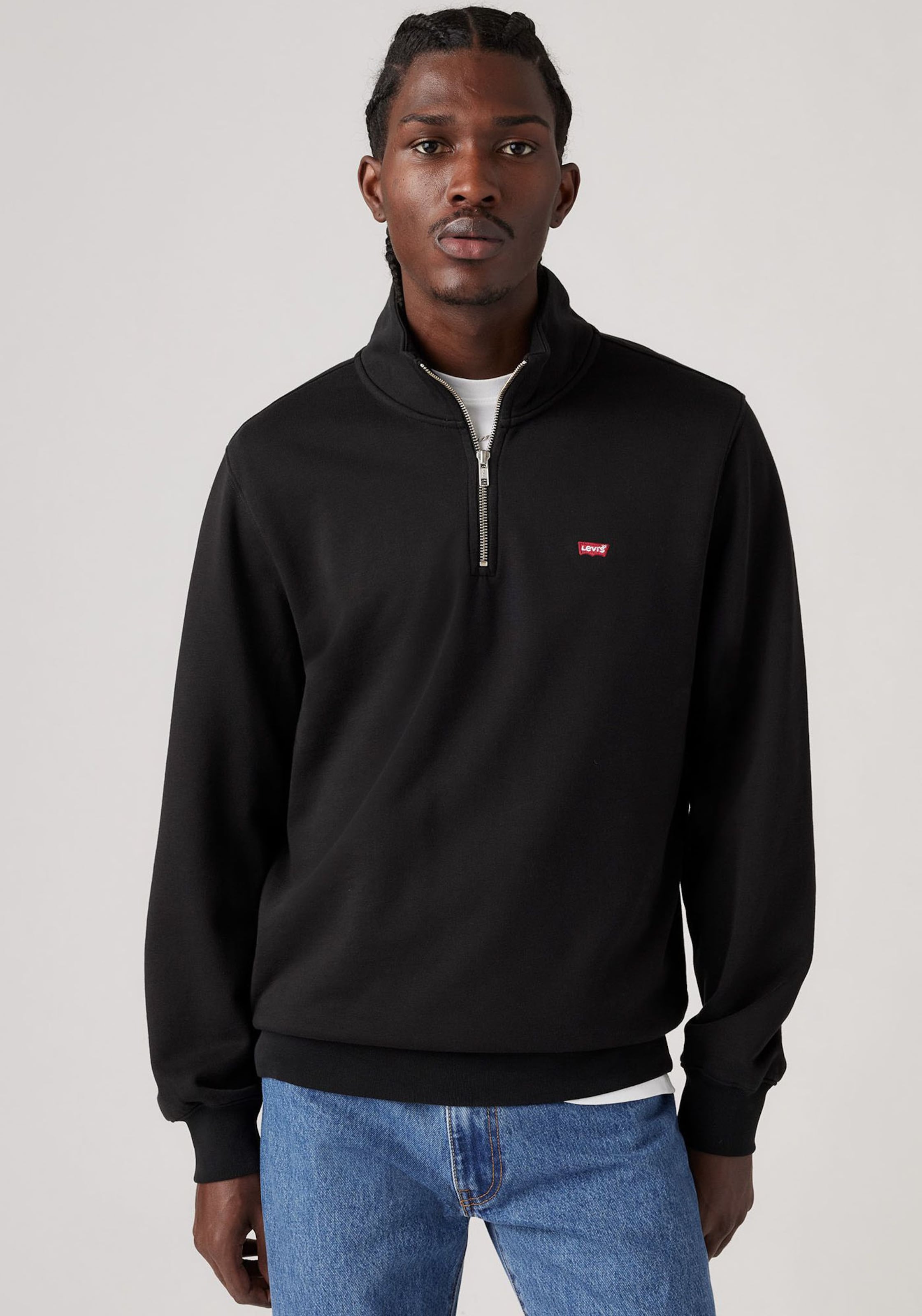 LEVI'S ® Bluză de molton 'Original Housemark Quarter-Zip Pullover