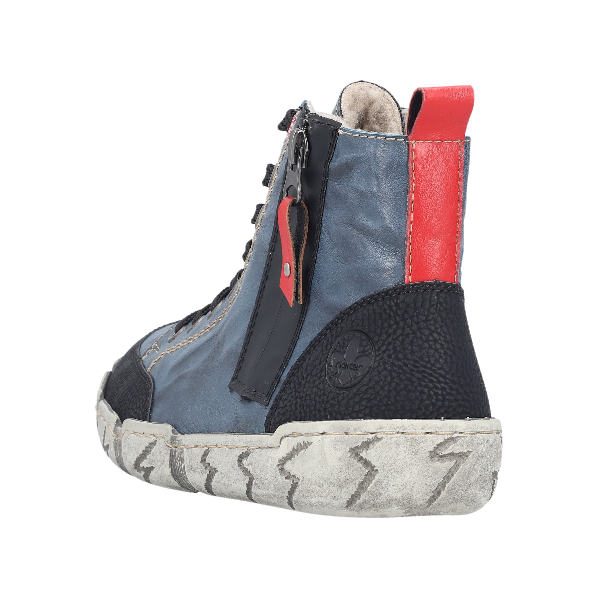 Rieker Lace-Up Ankle Boots in Blue