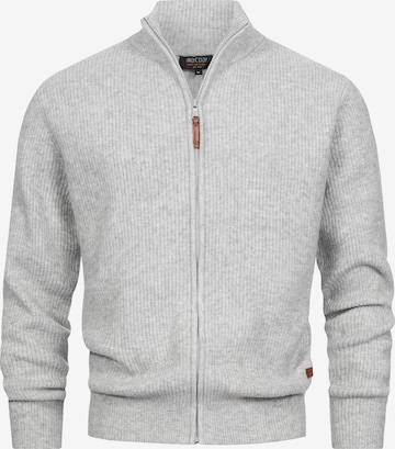 INDICODE JEANS Knit Cardigan 'Peace' in Grey: front