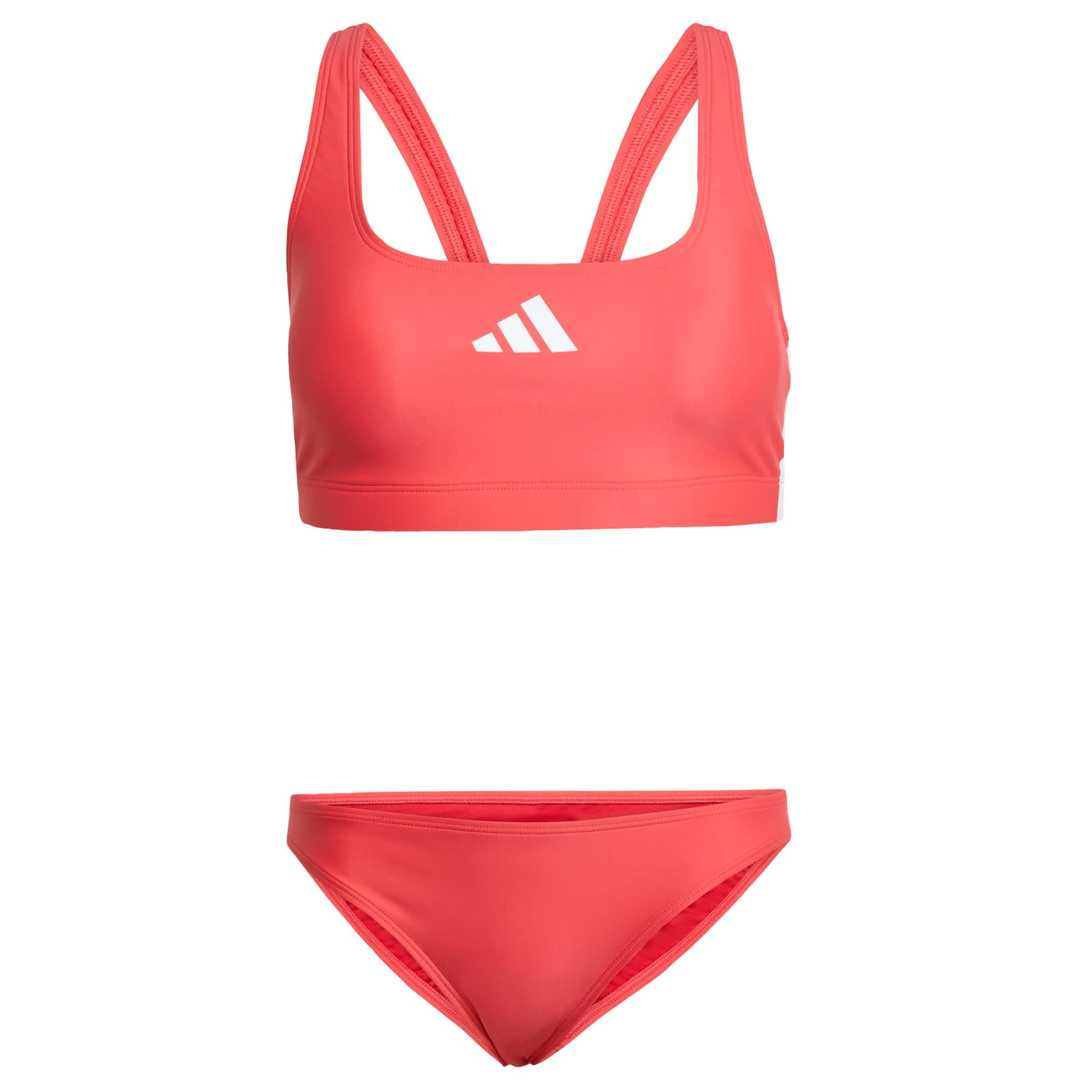 ADIDAS PERFORMANCE Korzetová Sportovní bikiny '3-Stripes V-Back' – červená: přední strana