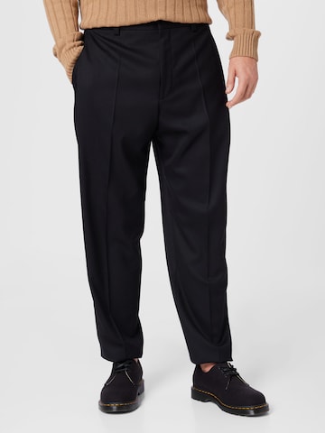 HUGO Red - Loosefit Pantalón de pinzas 'Faru224' en negro: frente