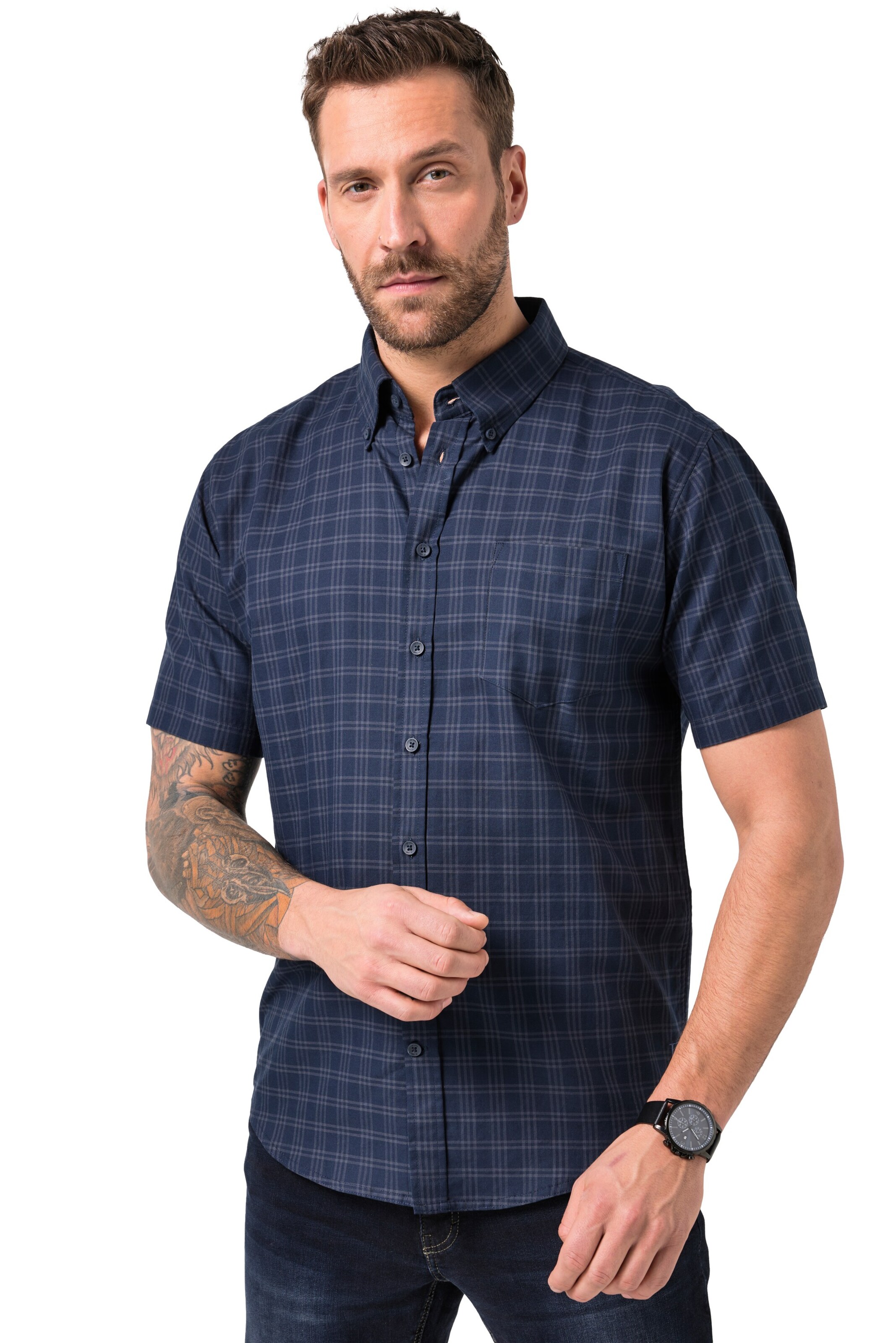 JP1880 Regular Fit Hemd in Blau: Vorderseite