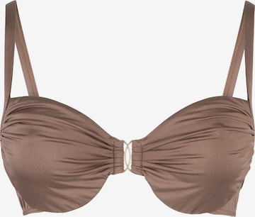 LingaDore Bikini Top in Brown: front