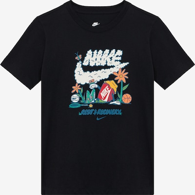 128-138 dydžio Marškinėliai 'REST' iš Nike Sportswear, spalva – žalia / oranžinė / juoda / balta, Prekių apžvalga