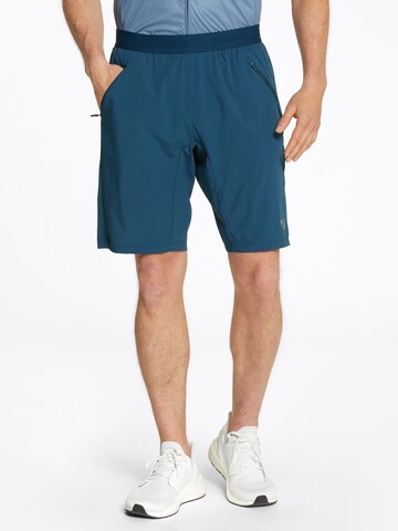 ZIENER Regular Workout Pants 'NALTE' in Blue: front