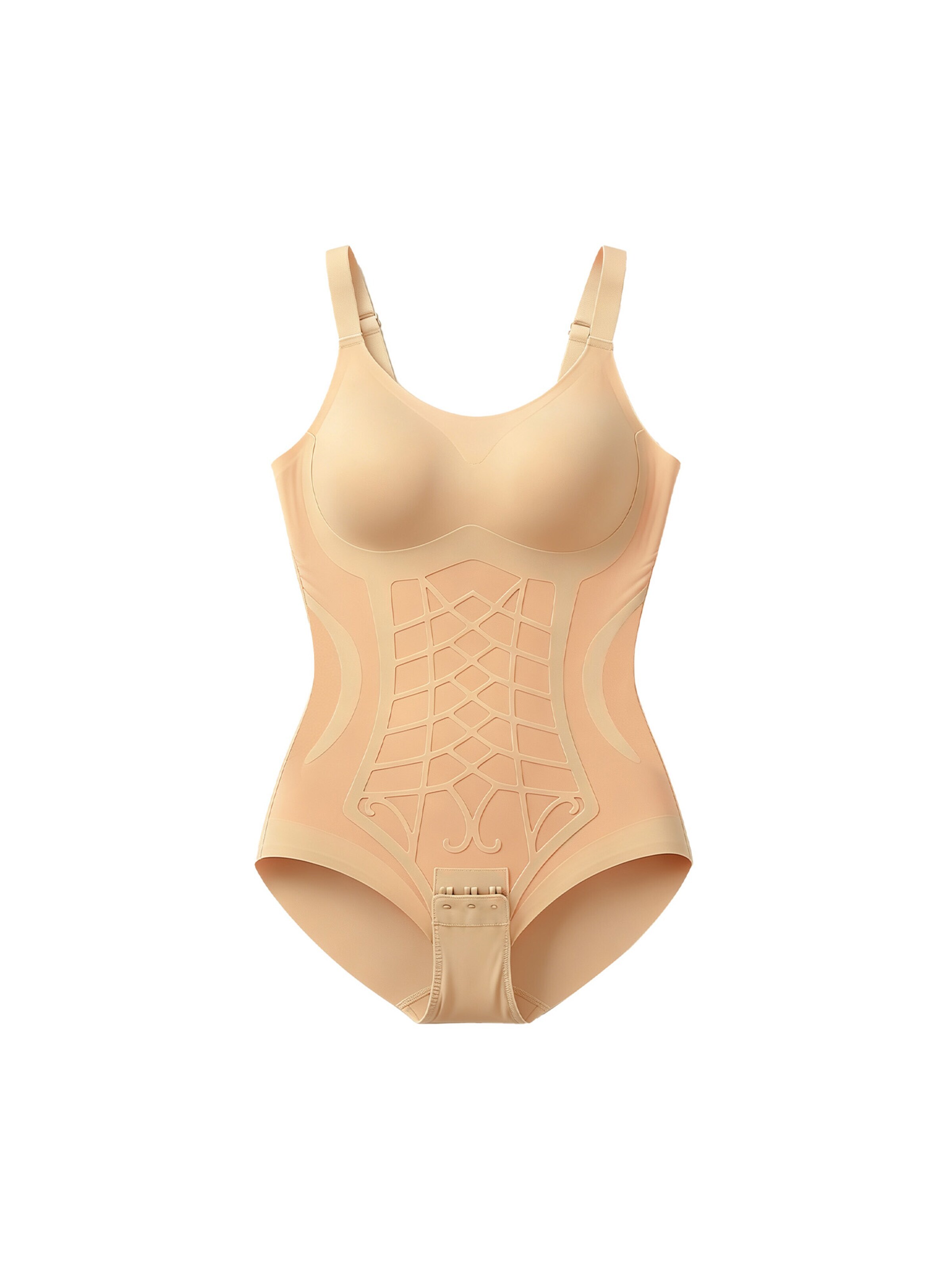 SHARICCA Shaping Bodysuit in Beige: front