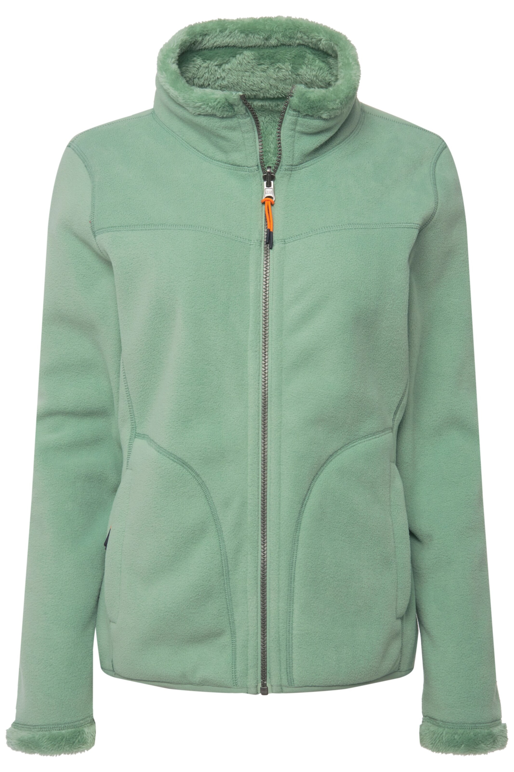 LAURASØN Fleece jas in Groen: voorkant