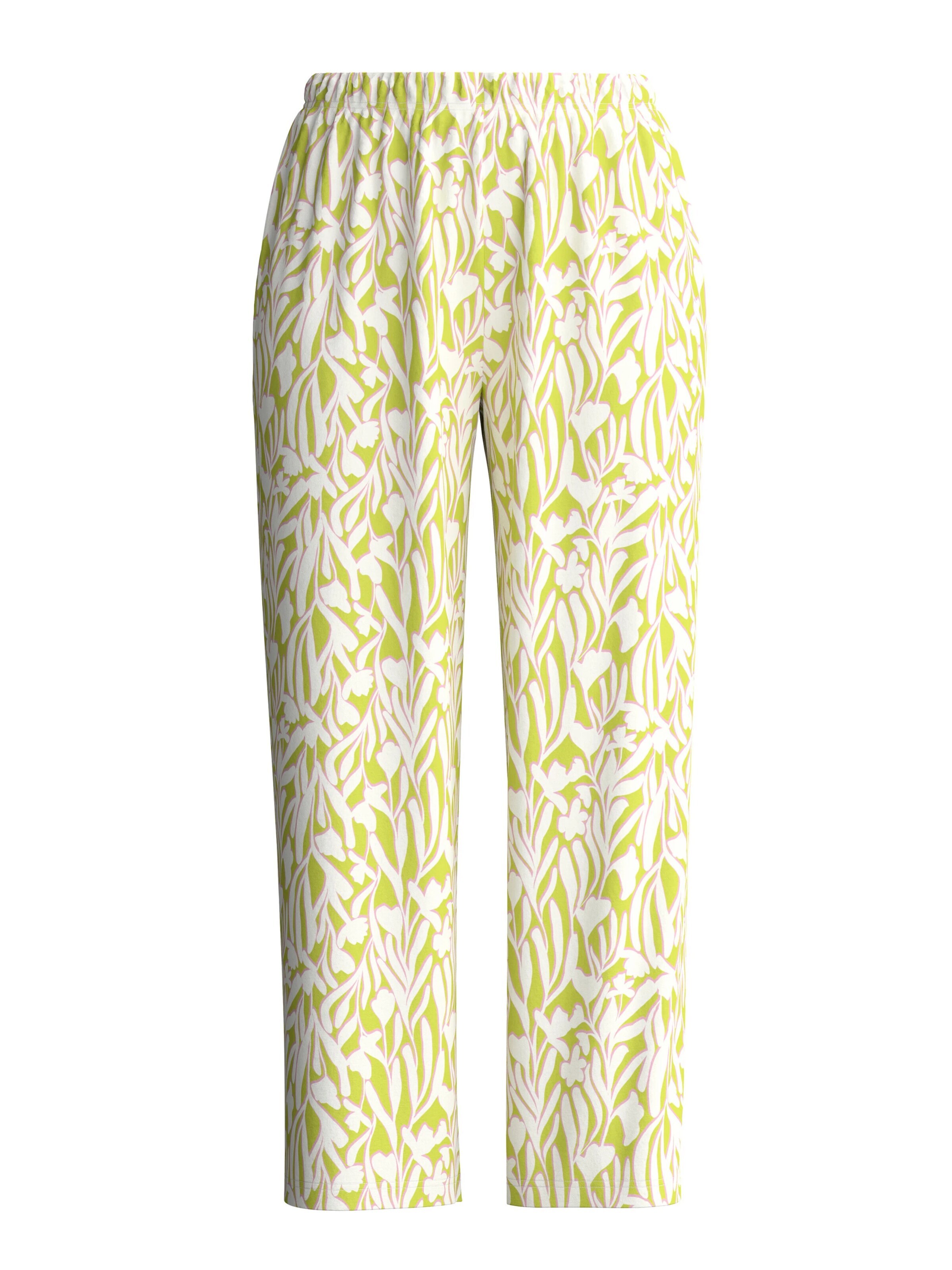 CALIDA Pyjamahose 'Late Bloom M&M'‌‌‌ in Grün: Vorderseite
