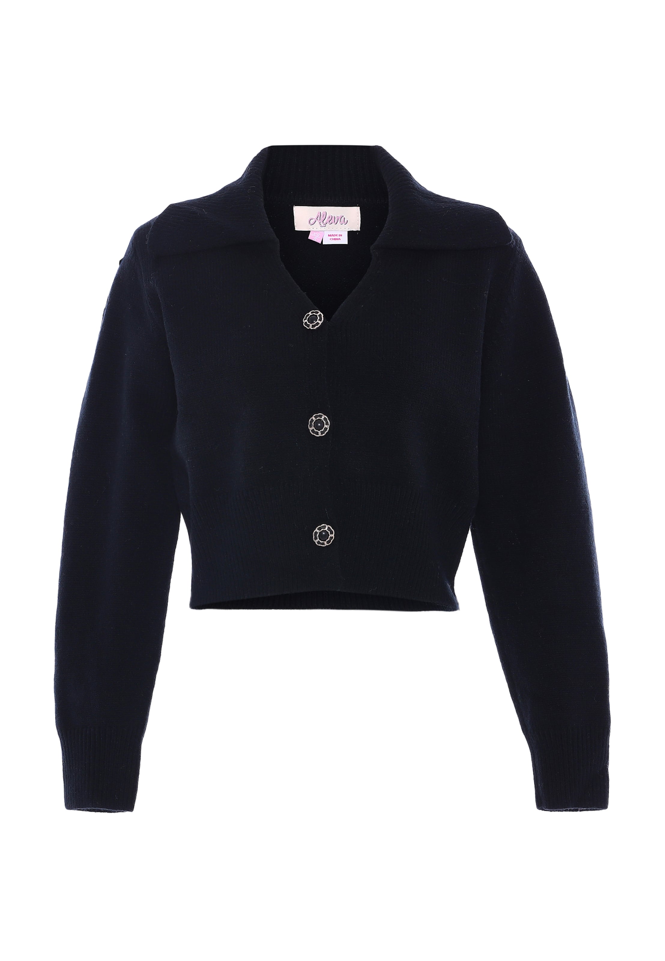 aleva Strickjacke in Schwarz: Vorderseite